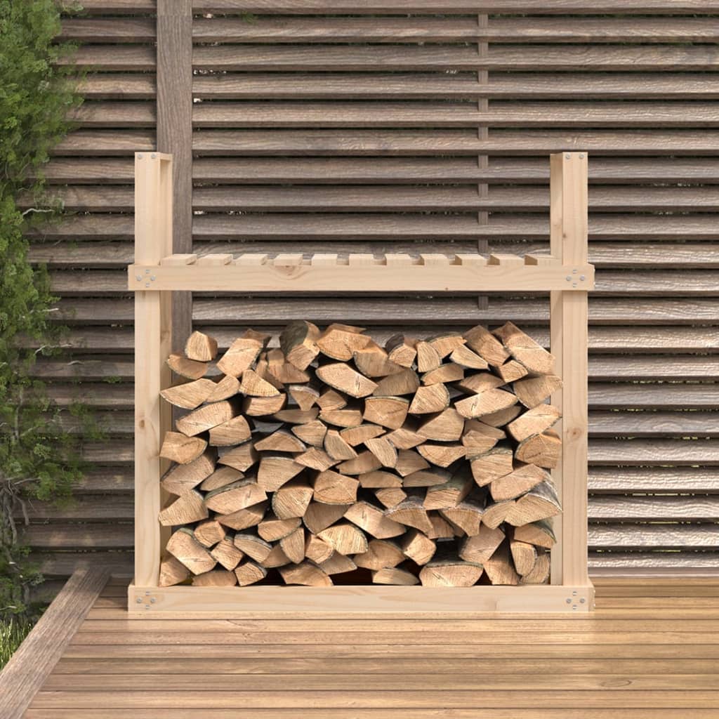vidaXL Stojan na palivové drevo 110x35x108,5 cm masívna borovica