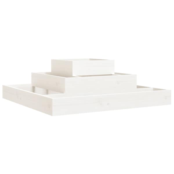 vidaXL taimekast, valge, 80 x 80 x 27 cm, m&auml;nnipuit