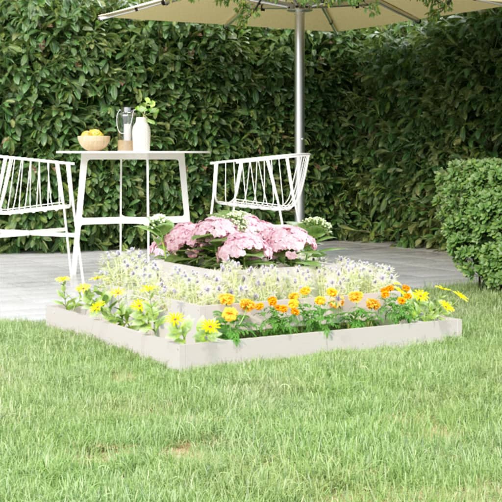 vidaXL Jardinieră, alb, 110x110x27 cm, lemn masiv de pin