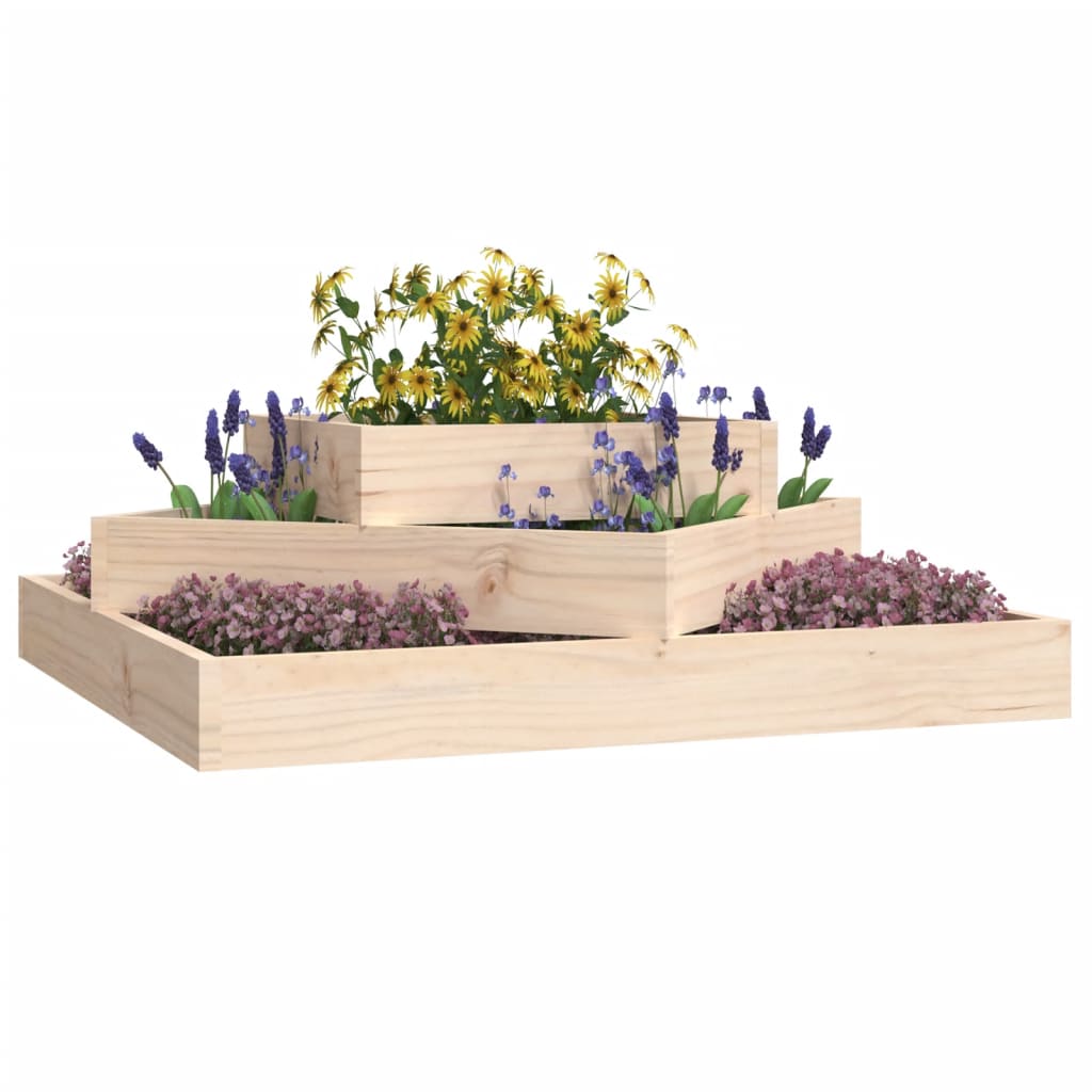vidaXL Plantenbak 83x83x27 cm massief grenenhout afbeelding