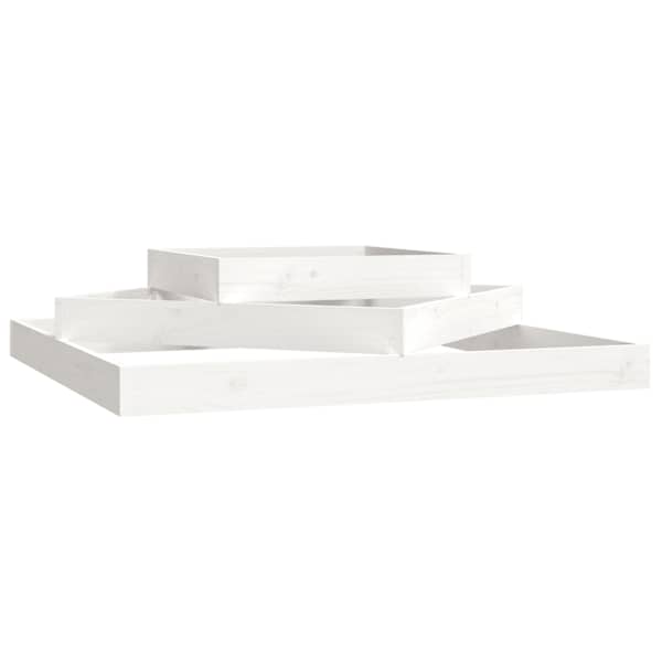 vidaXL taimekast, valge, 112 x 112 x 27 cm, m&auml;nnipuit