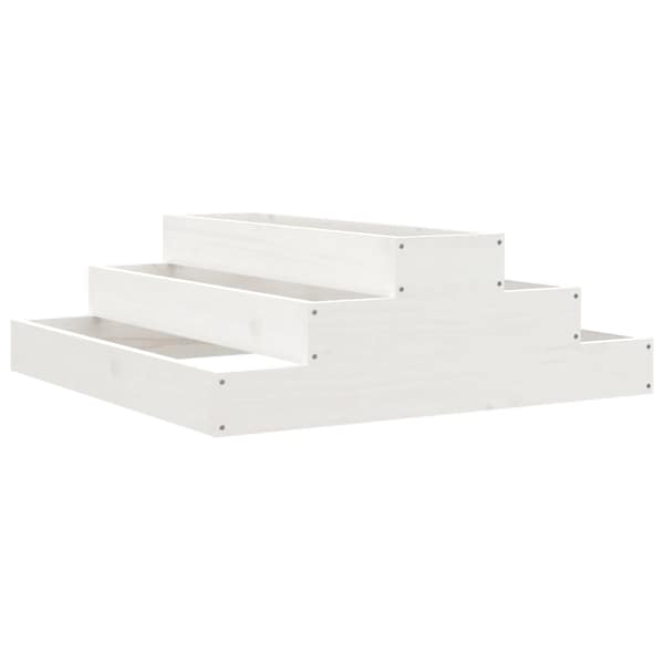 vidaXL taimekast, valge, 80 x 80 x 27 cm, m&auml;nnipuit
