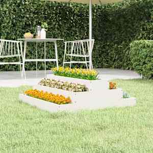 Visoka greda bela 80x80x27 cm trdna borovina