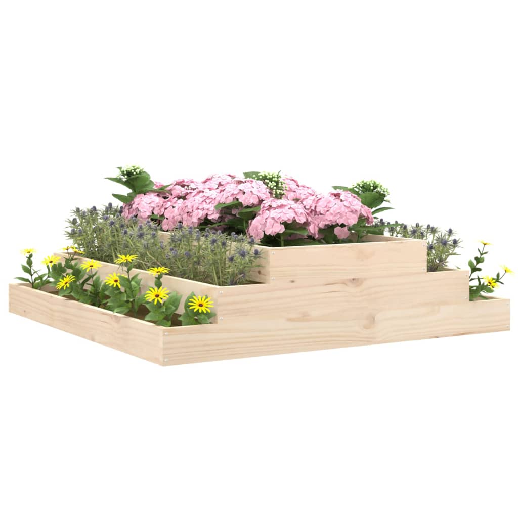 vidaXL Plantenbak 110x110x27 cm massief grenenhout afbeelding