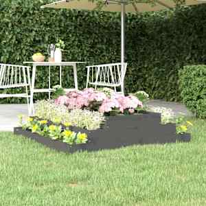 Visoka greda siva 110x110x27 cm trdna borovina