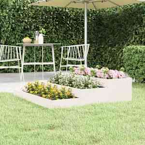 Visoka greda bela 107x107x27 cm trdna borovina