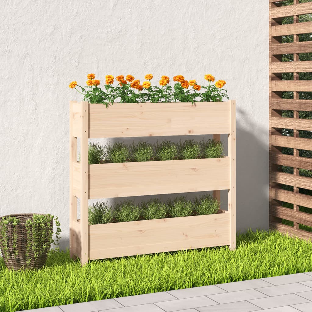 vidaXL plantekasse 112x25x104,5 cm massivt fyrretræ