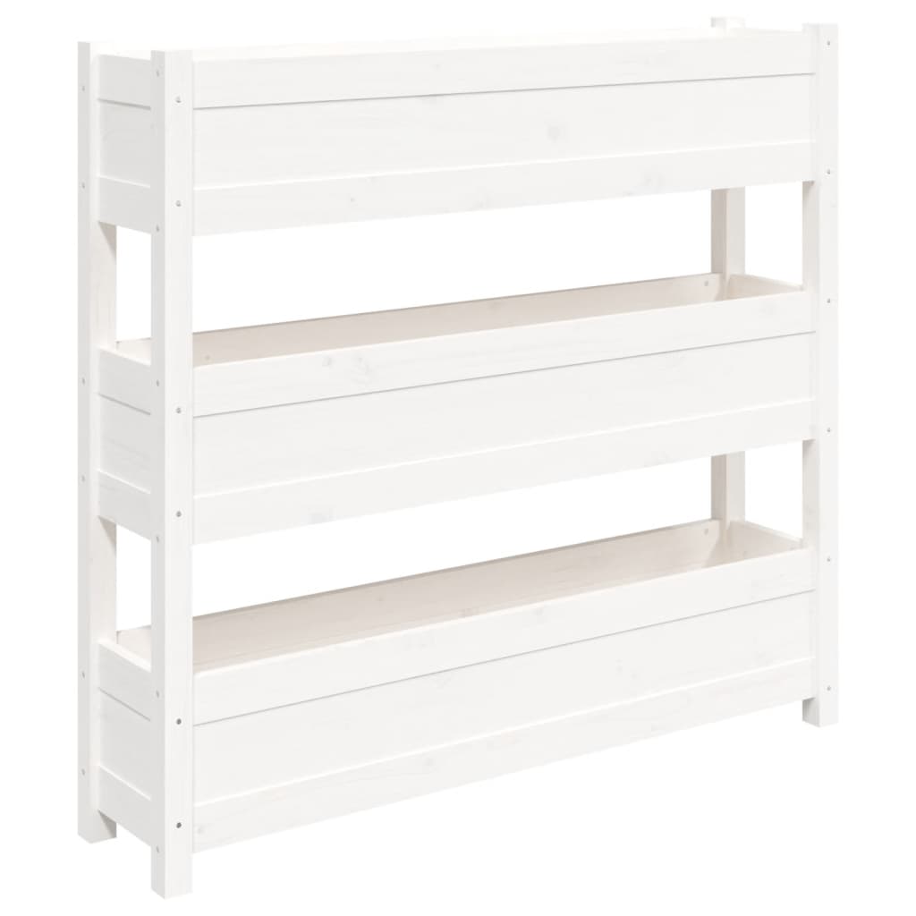 vidaXL Truhlík bílý 112 x 25 x 104,5 cm masivní borové dřevo