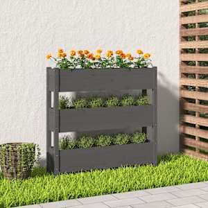 Visoka greda siva 112x25x104,5 cm trdna borovina