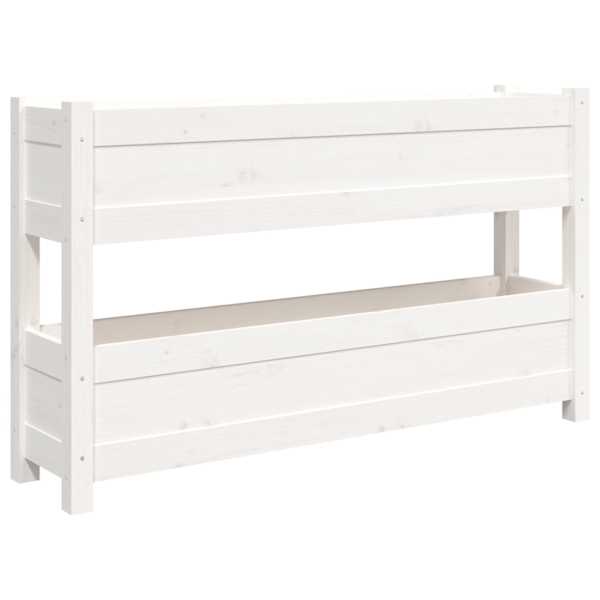 vidaXL taimekast, valge, 112 x 25 x 66 cm, m&auml;nnipuit