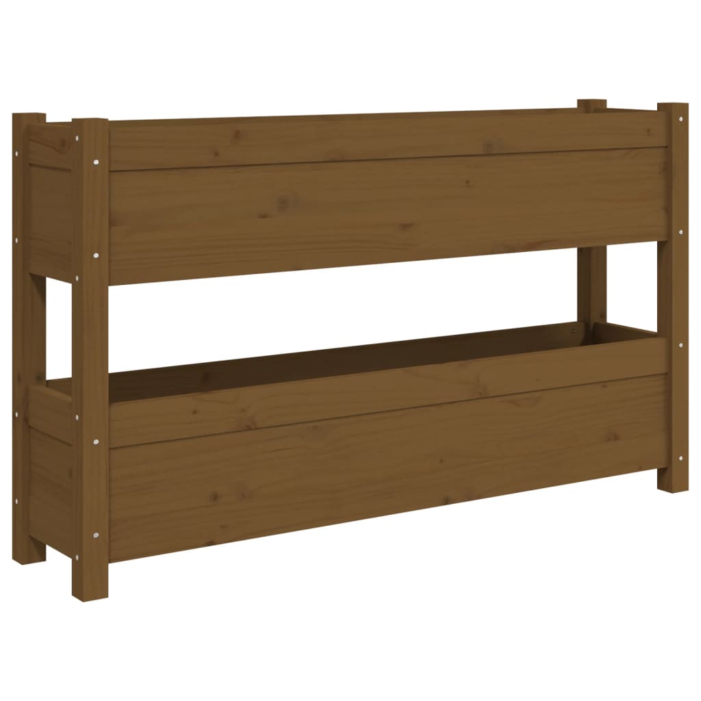vidaXL Kvetináč medovohnedý 112x25x66 cm borovicový masív