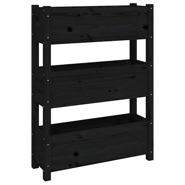 vidaXL taimekast, must, 77 x 25 x 104,5 cm, m&auml;nnipuit