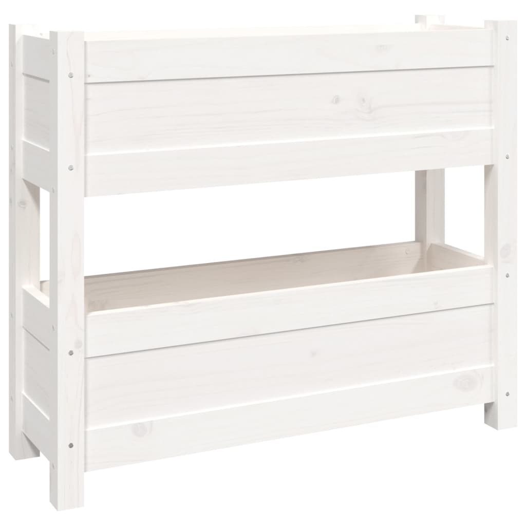 vidaXL Truhlík bílý 77 x 25 x 66 cm masivní borové dřevo
