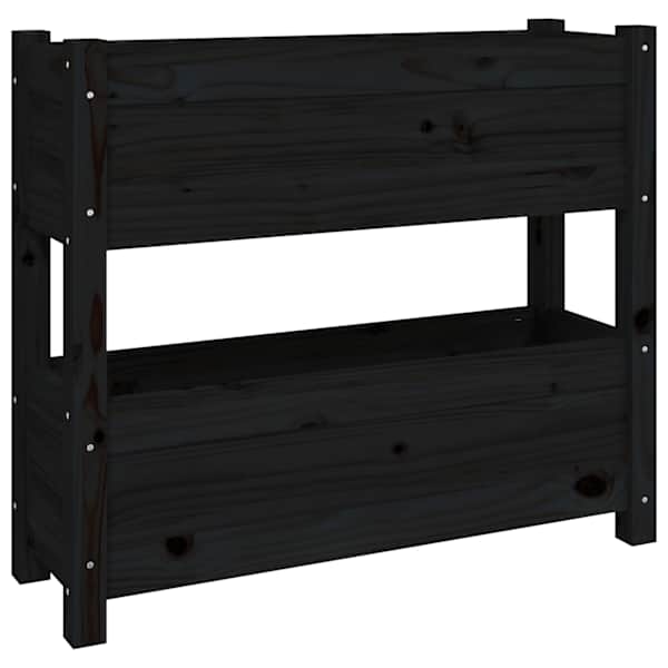 vidaXL taimekast, must, 77 x 25 x 66 cm, m&auml;nnipuit