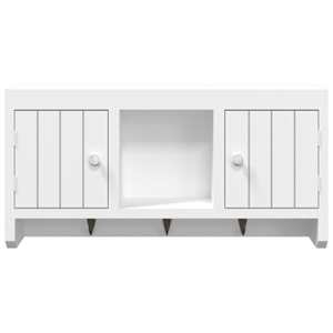 Skříňka na klíče bílá 40 x 8,5 x 20 cm kompozitní dřevo a ocel - obrázek 5
