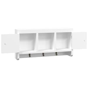 Skříňka na klíče bílá 40 x 8,5 x 20 cm kompozitní dřevo a ocel - obrázek 6