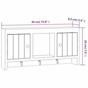Skříňka na klíče bílá 40 x 8,5 x 20 cm kompozitní dřevo a ocel - obrázek 11