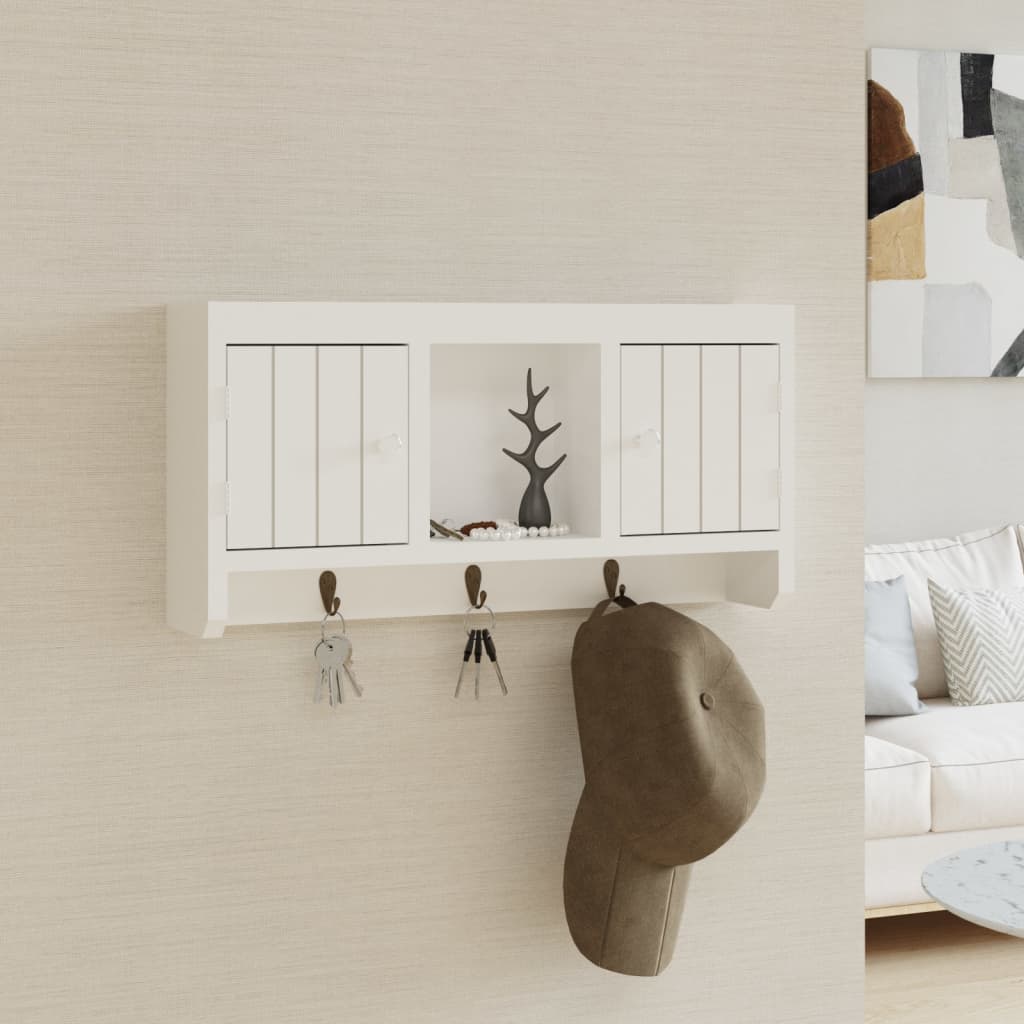 Petrashop  Skříňka na klíče bílá 40 x 8,5 x 20 cm kompozitní dřevo a ocel