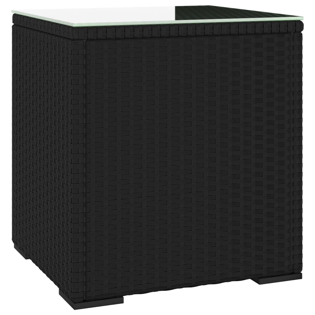  Bočný stolík čierny 40x37x40,5 cm polyratan