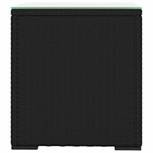 Odkládací stolek černý 40 x 37 x 40,5 polyratan a tvrzené sklo - obrázek 3