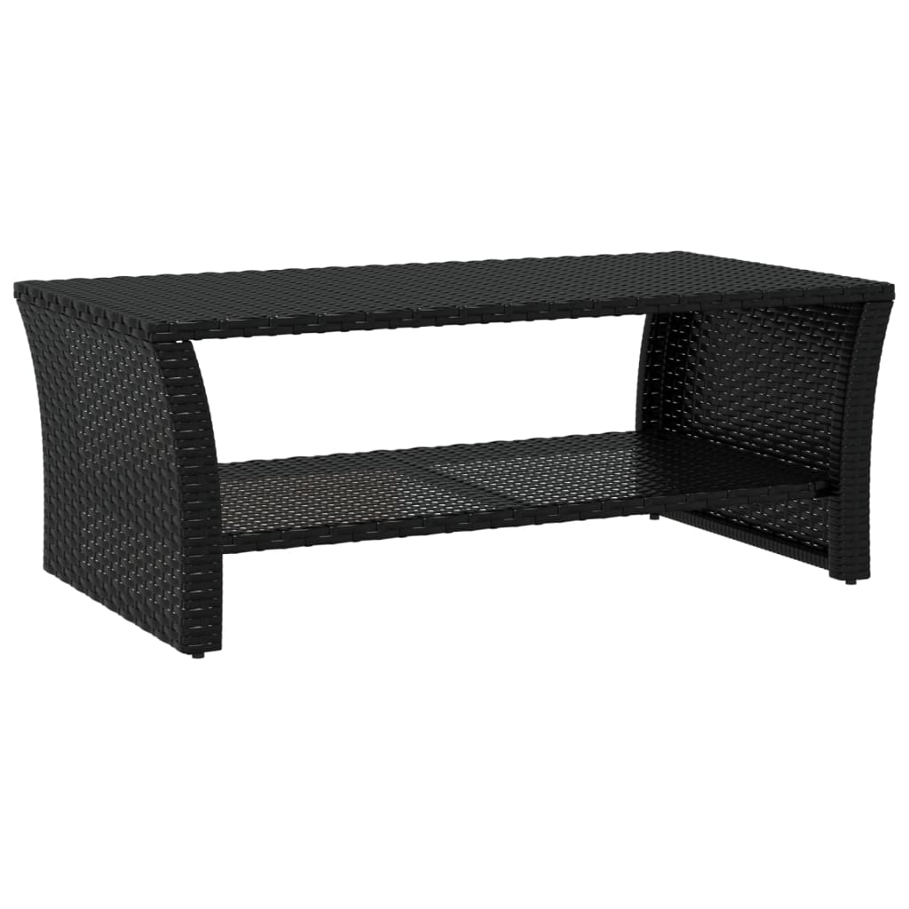 VidaXL Table Basse Noir 100x50x40 Cm Résine Tressée