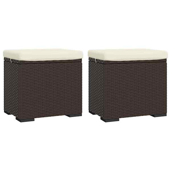 vidaXL tumbad padjaga, 2 tk, pruun, 40 x 30 x 40 cm, pol&uuml;rotang