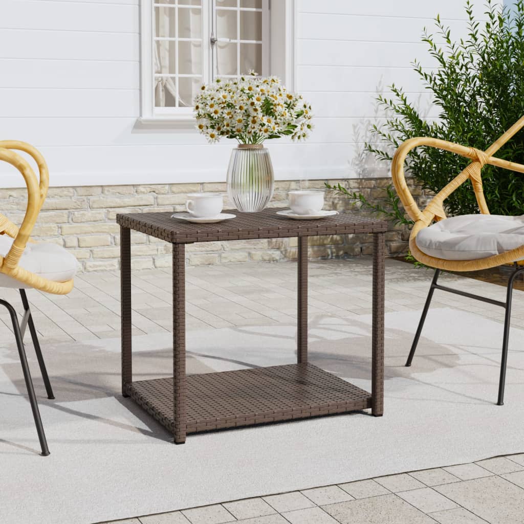 vida XL Beistelltisch Braun 55x 45x 49 cm Poly Rattan