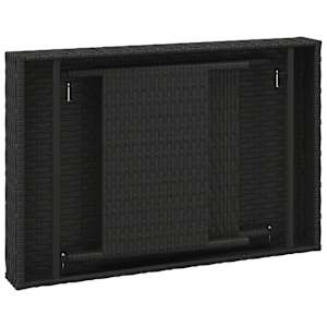 Skládací odkládací stolek černý 60 x 40 x 38 cm polyratan - obrázek 5
