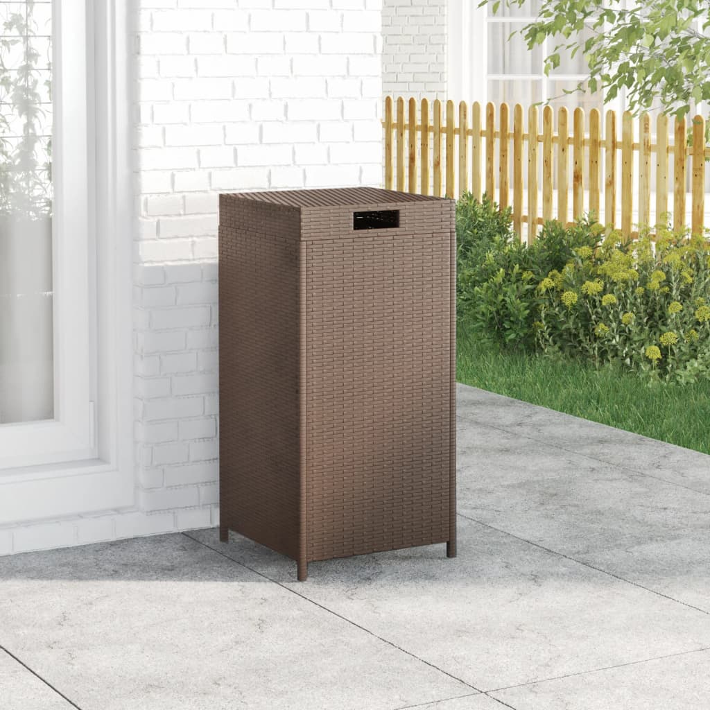 vida XL Müllbehälter Braun 40x 40x 80 cm Poly Rattan