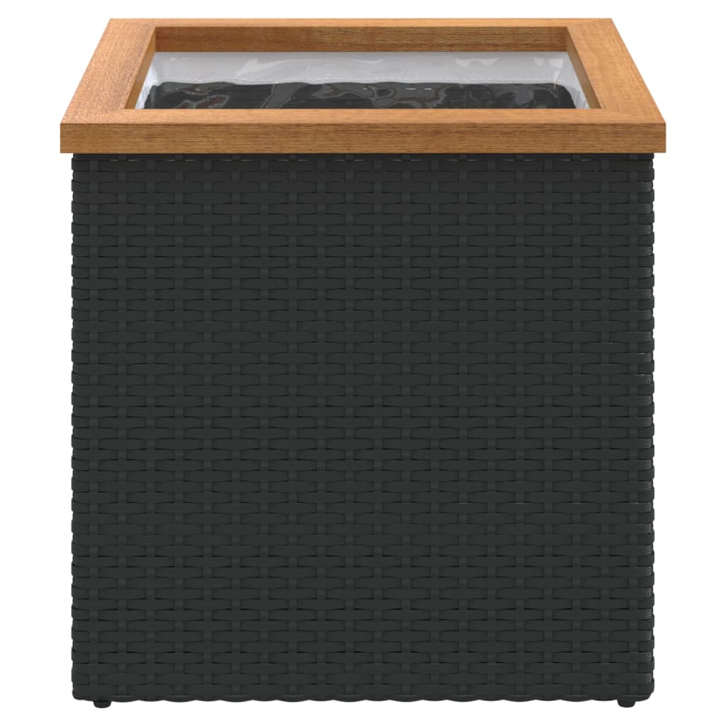 vidaXL Plantenbak 40x40x40 cm poly rattan zwart afbeelding