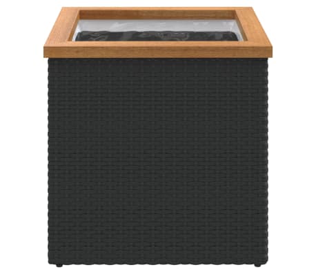 vidaXL Lovelis, juodos spalvos, 40x40x40cm, poliratanas