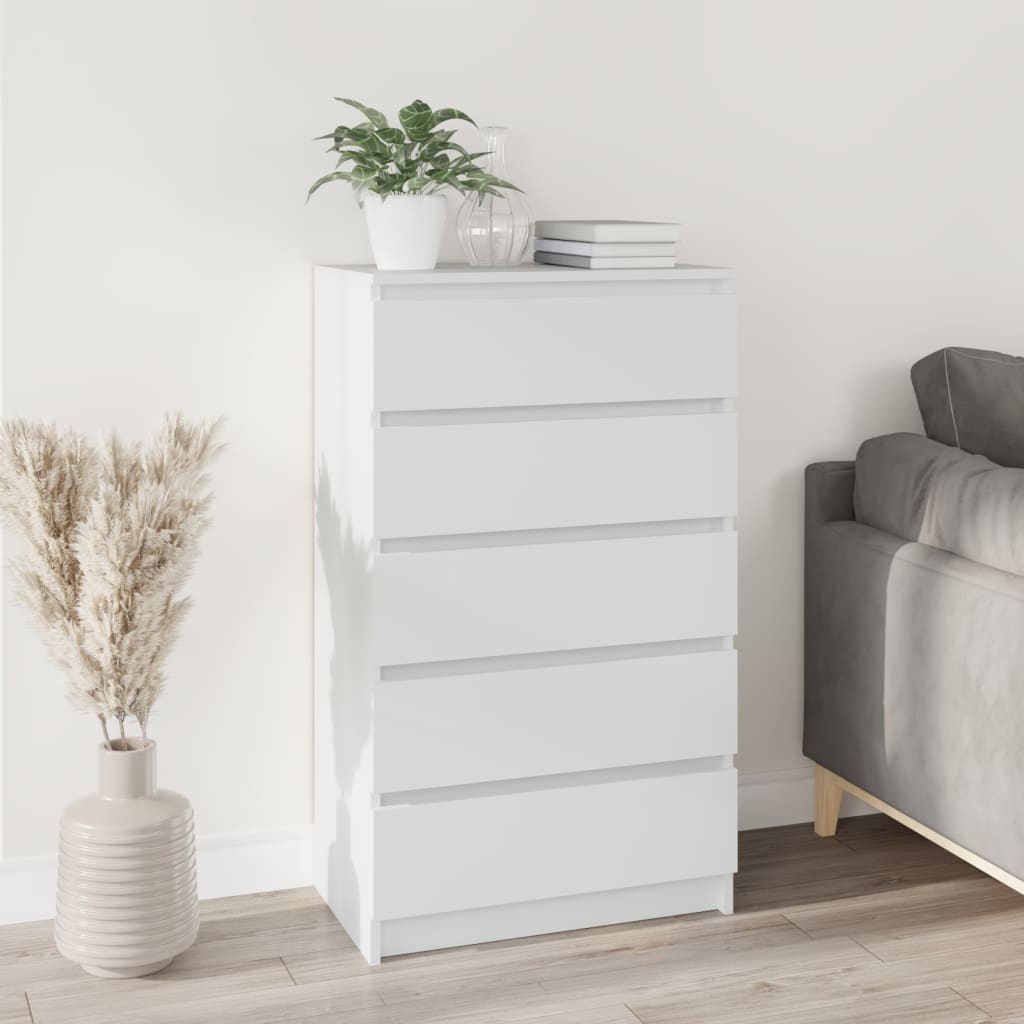 vidaXL Commode Blanc 60x36x103 cm Bois d'ingénierie