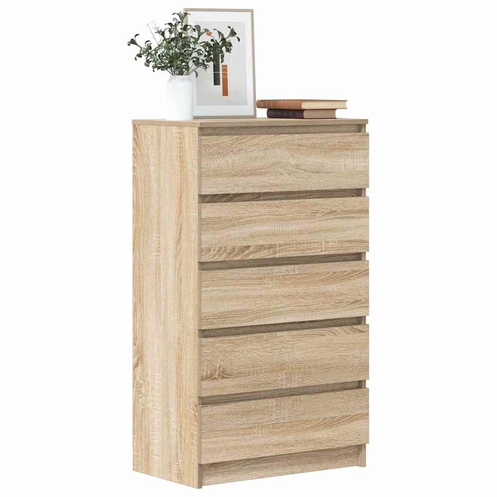 vidaXL kommode 60x36x103 cm konstrueret træ sonoma-eg