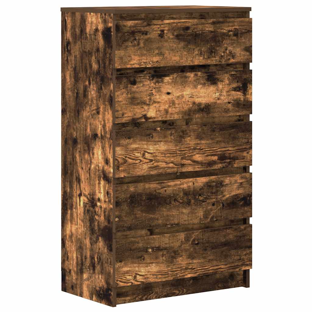 vidaXL Ladekast 60x36x103 cm bewerkt hout gerookt eikenkleurig