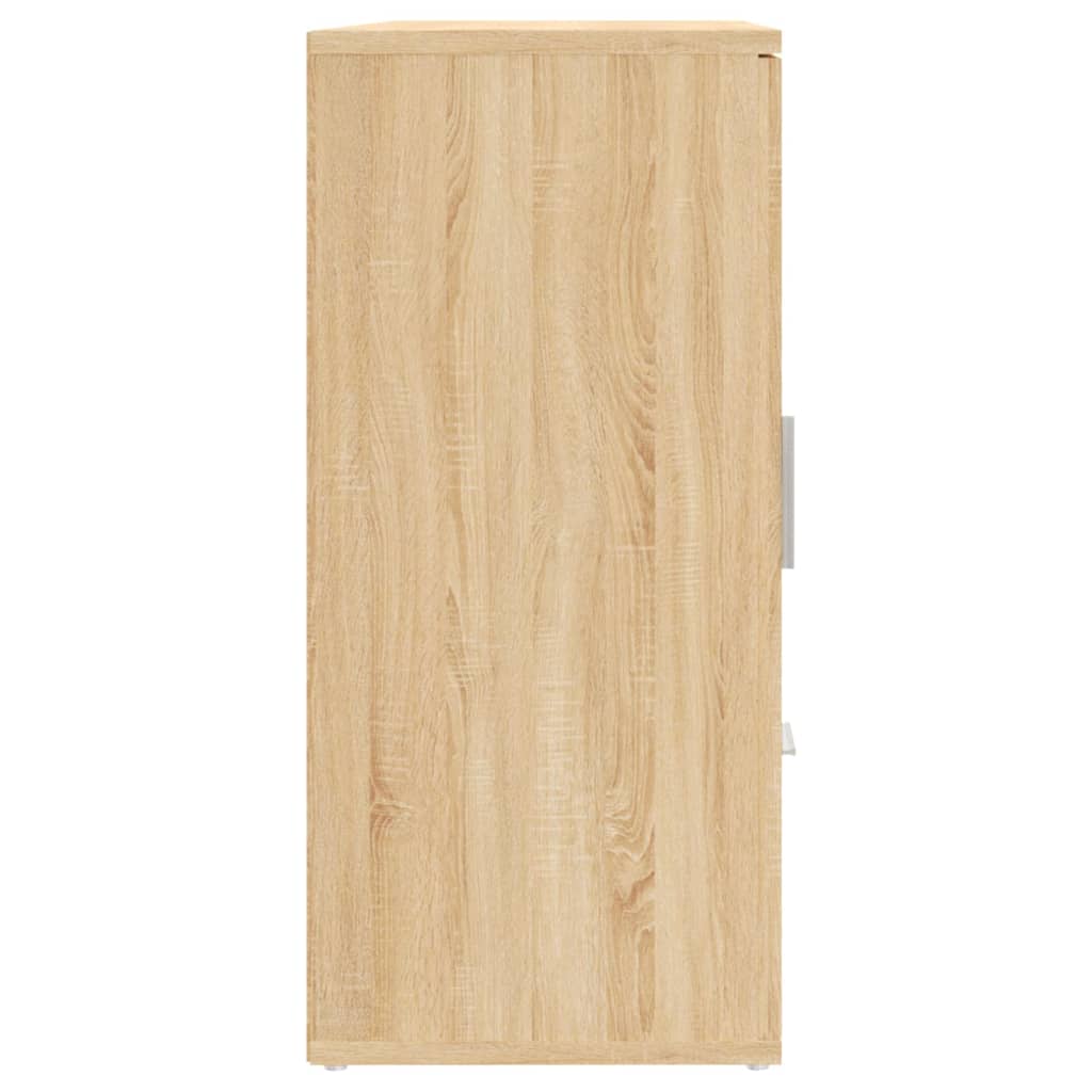 sonoma tölgyszínű szerelt fa tálalószekrény 91x29,5x65 cm