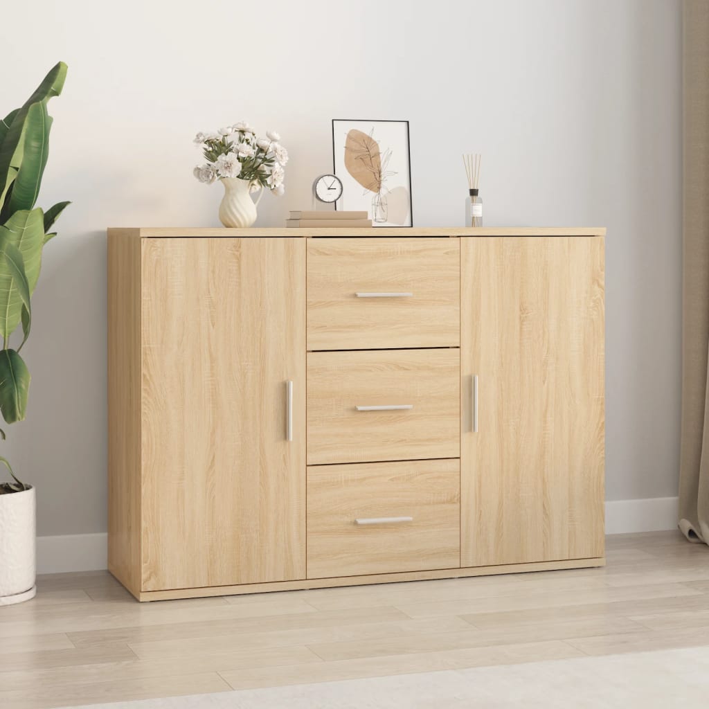 vidaXL Sideboard Sonoma-Eiche 91x29,5x65 cm Holzwerkstoff