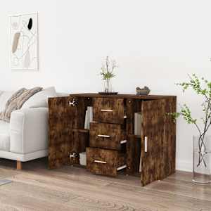 Příborník kouřový dub 91 x 29,5 x 65 cm kompozitní dřevo - obrázek 3
