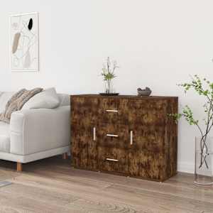 Příborník kouřový dub 91 x 29,5 x 65 cm kompozitní dřevo - obrázek 1