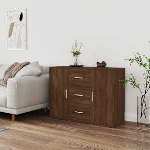 Příborník hnědý dub 91 x 29,5 x 65 cm kompozitní dřevo - obrázek 1