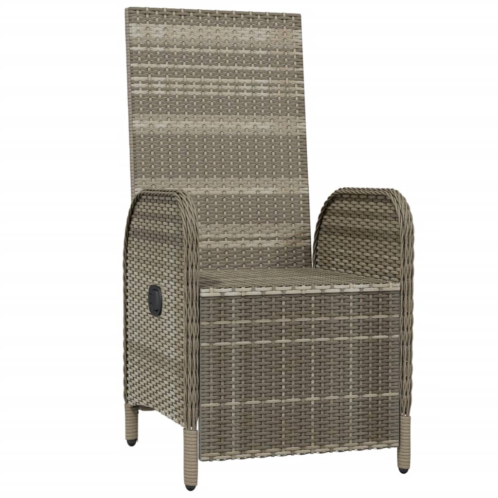 Outdoor Reclining Chairs in Black with Cushions vidaXL - Picture 15 of 18