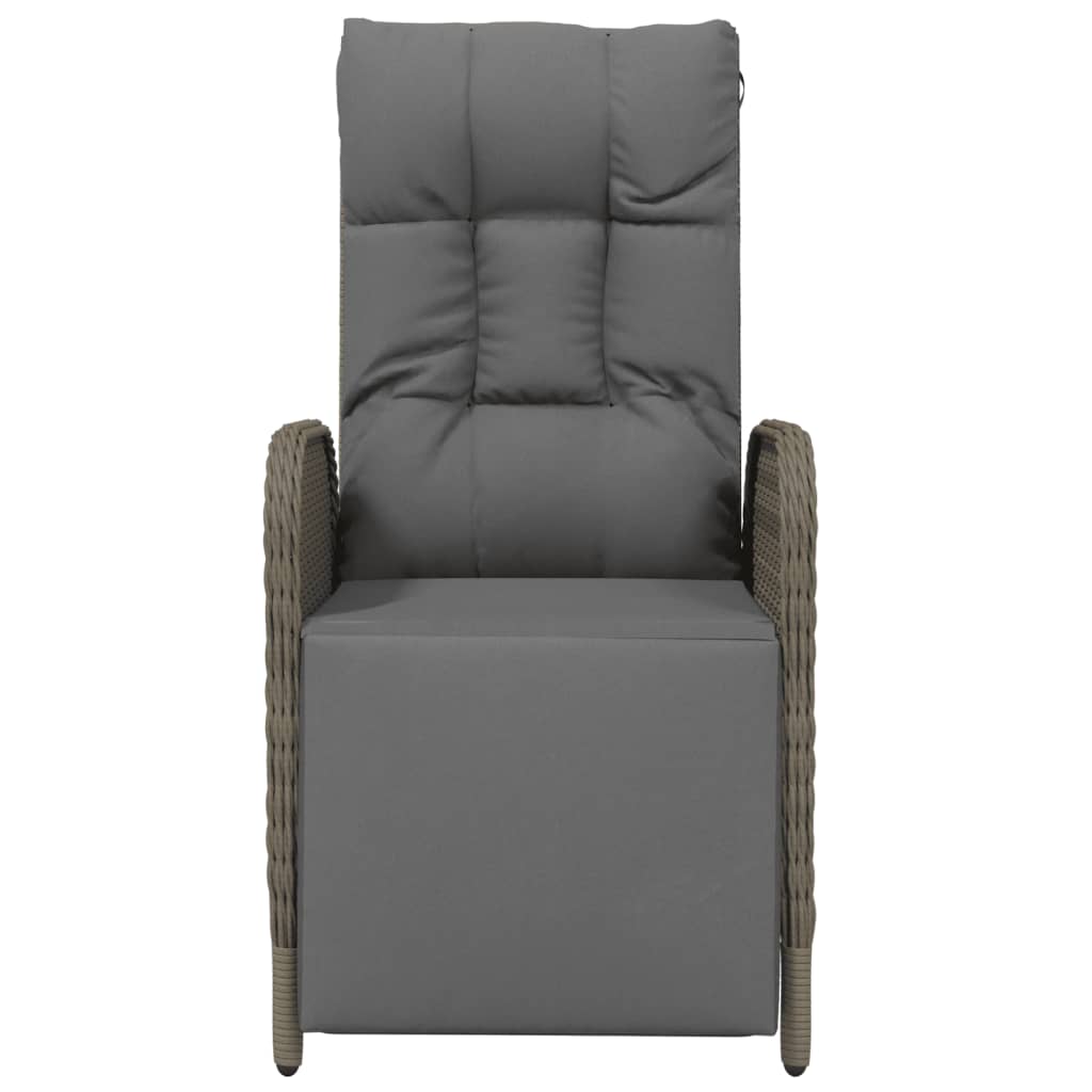 Outdoor Reclining Chairs in Black with Cushions vidaXL - Picture 16 of 18