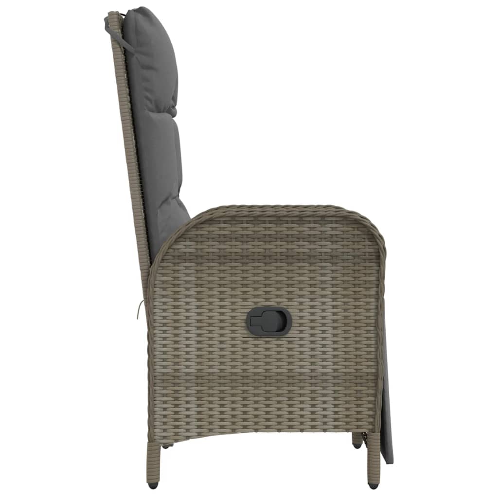 Sedie Reclinabili Da Esterno Con Cuscini 2 Pz Polyrattan Grigie VidaXL 17 width=274