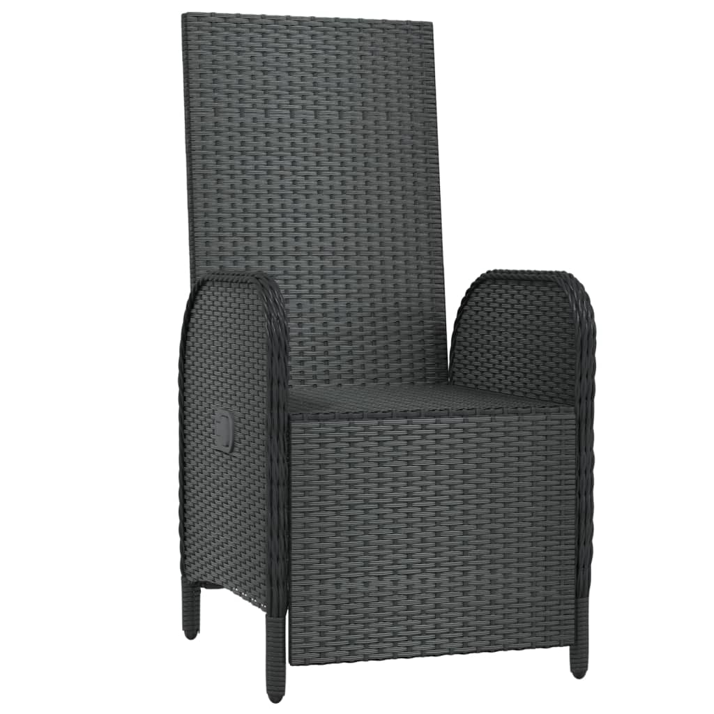 Outdoor Reclining Chairs in Black with Cushions vidaXL - Picture 7 of 18