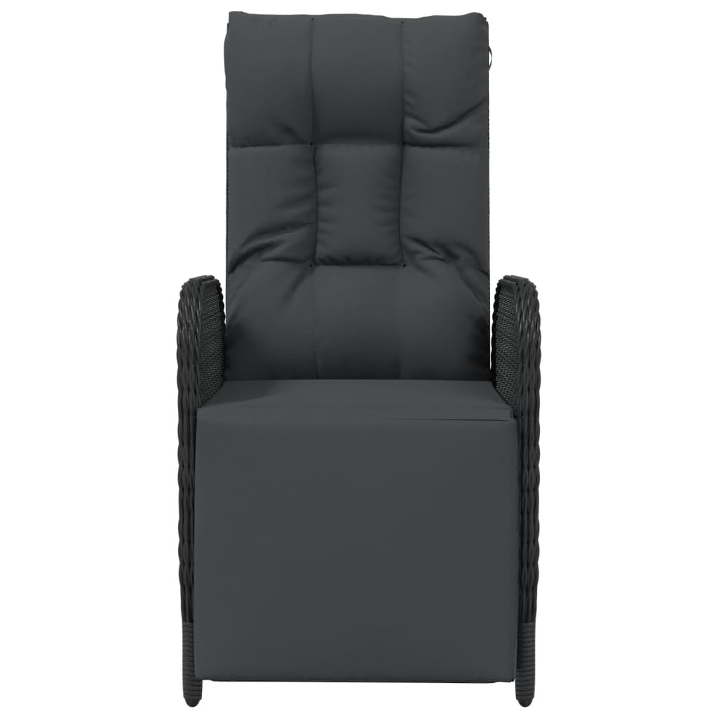 Outdoor Reclining Chairs in Black with Cushions vidaXL - Picture 8 of 18