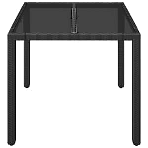 Zahradní stůl se skleněnou deskou černý 90x90x75 cm polyratan - obrázek 3