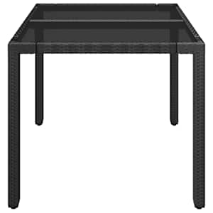 Zahradní stůl se skleněnou deskou černý 90x90x75 cm polyratan - obrázek 4