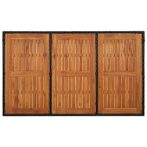 Zahradní stůl s dřevěnou deskou černý 150x90x75 cm polyratan - obrázek 5