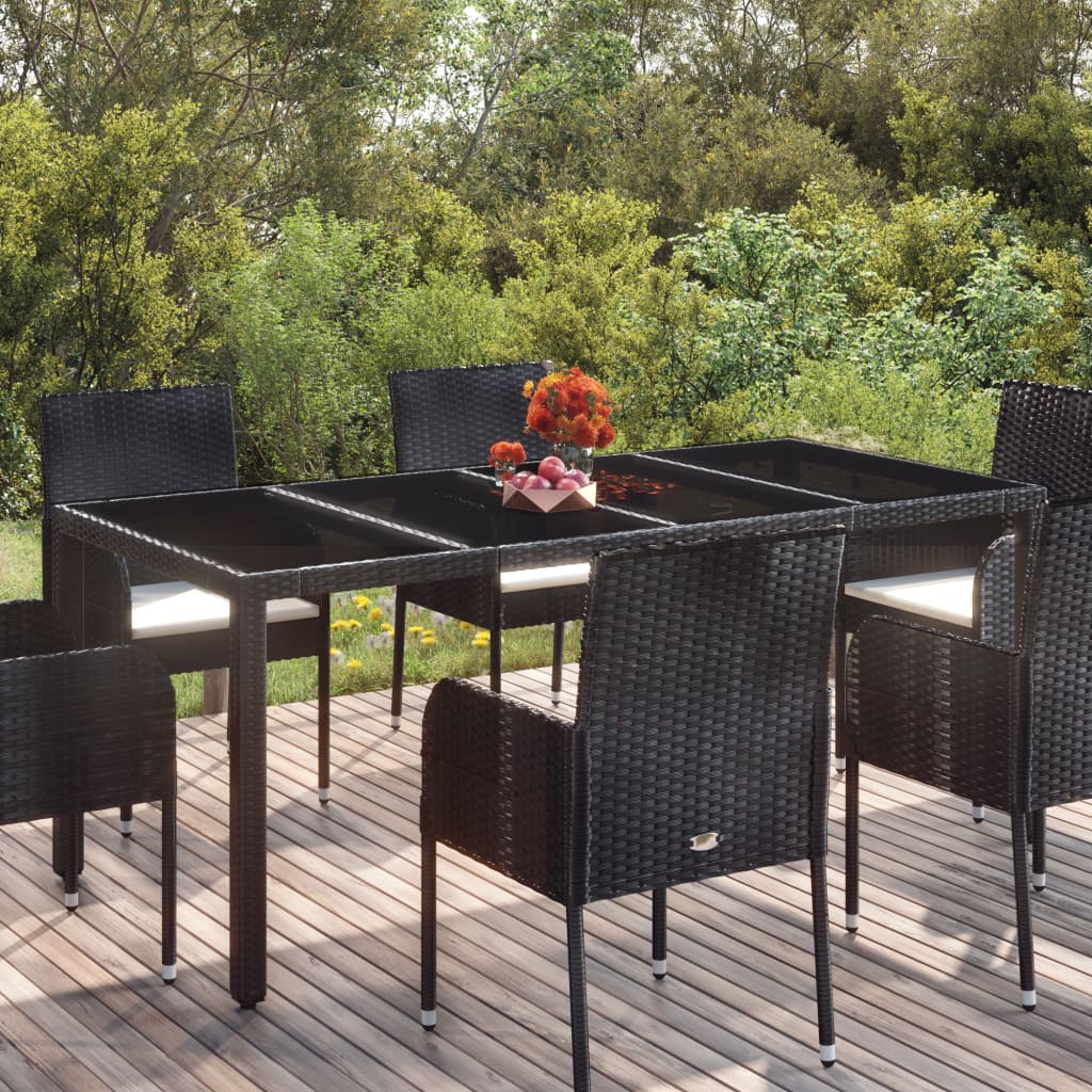 Black glass deals garden table