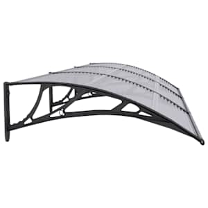 Vchodová stříška černá a průhledná 300 x 75 cm polykarbonát - obrázek 5