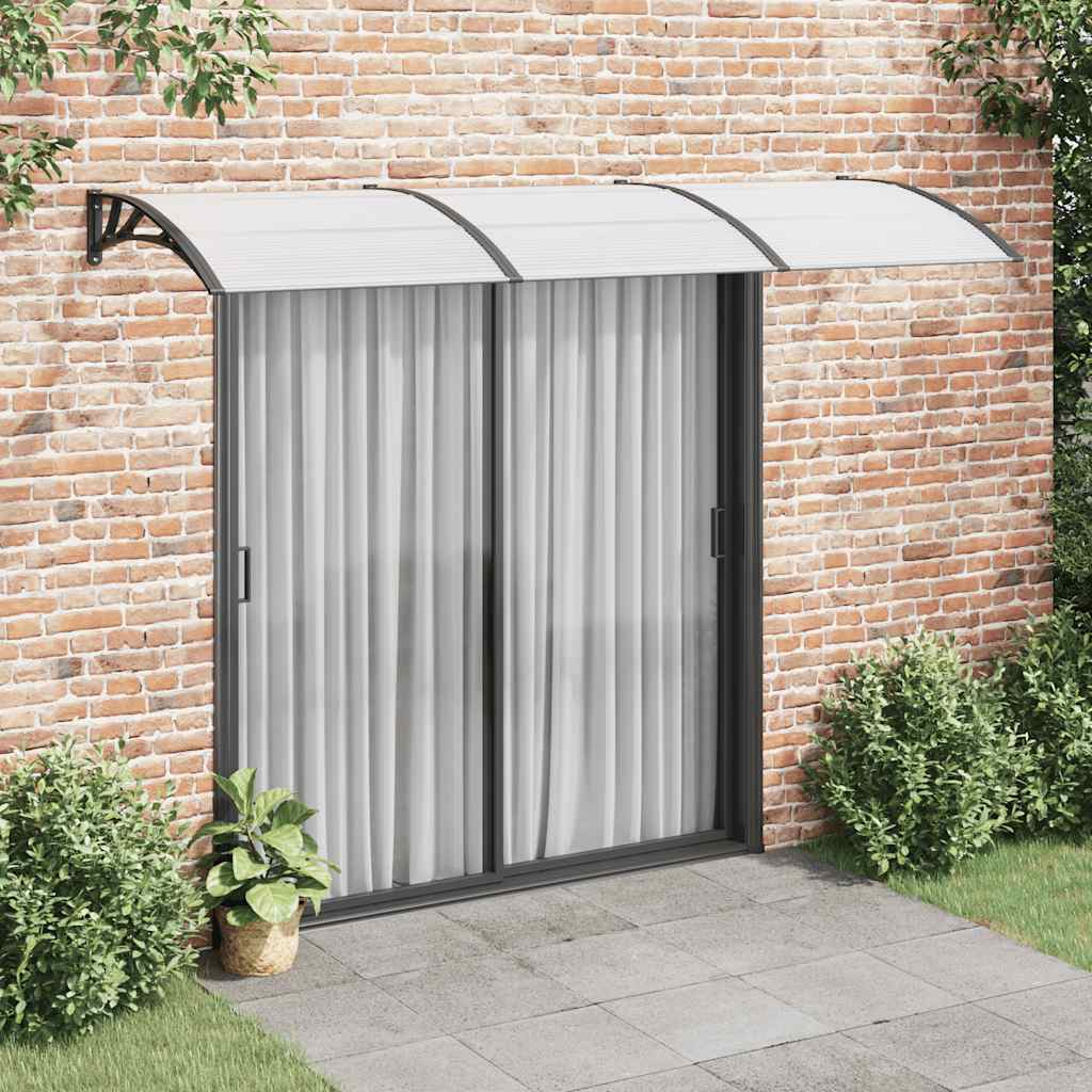 vidaXL Toldo para porta 300x80 cm policarbonato preto/transparente